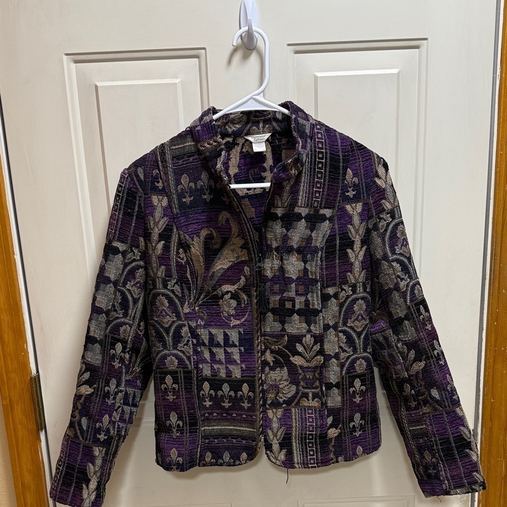 Christopher & Banks Elegant Purple Textured  Patterned Women's Jacket size M